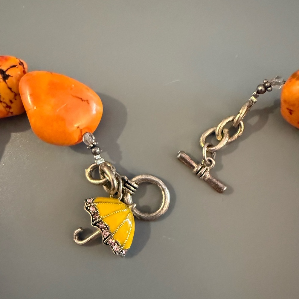 Statement Orange Turquoise Howlite Gemstones With… - image 5